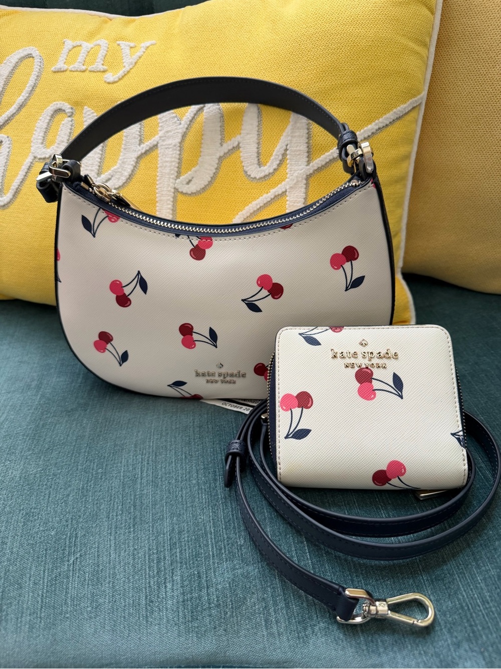 Kate Spade Staci Cherry Print  Bag with Wallet Set